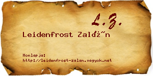 Leidenfrost Zalán névjegykártya